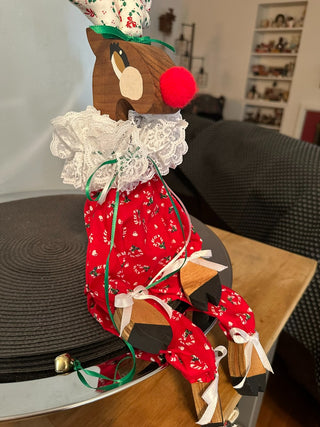 Reindeer Red Sitter Handmade Wood MTS|86641