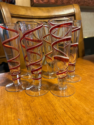 Holiday Peppermint Red Swirl Shot Glass. RSV|126560