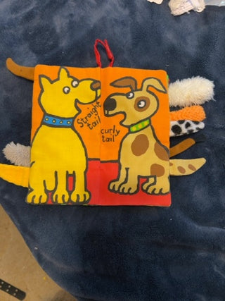 Little Jellycat Puppy Tails soft cloth baby book