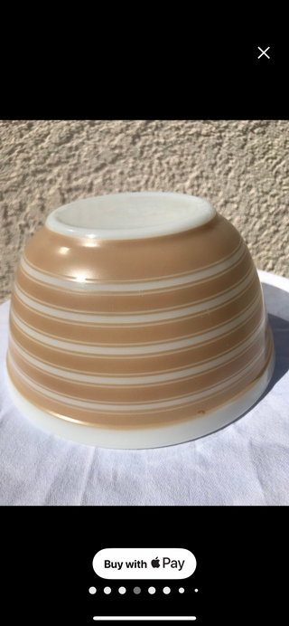 Vtg.Rare Pyrex Sandalwood Stripe Bowl