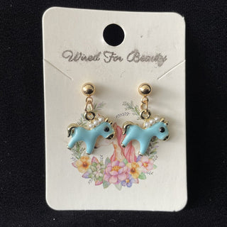 blue horse earrings RSV
