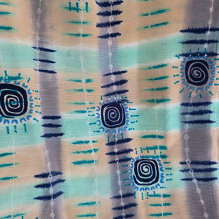 NEW - VTG Notations - Abstract Green/Blue Long Sleeve Button Up
