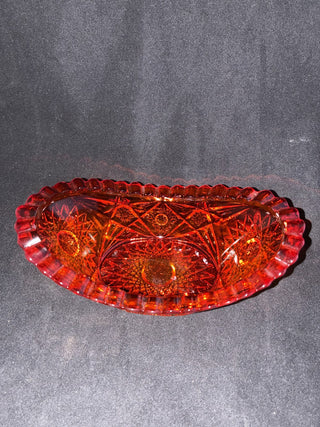 Vintage 7” by 4” amberina serving dish RCD