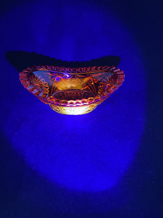Vintage 7” by 4” amberina serving dish RCD