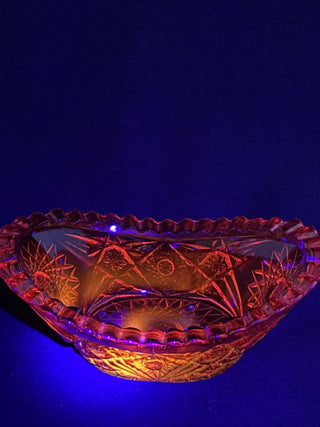 Vintage 7” by 4” amberina serving dish RCD