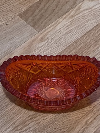 Vintage 7” by 4” amberina serving dish RCD