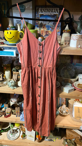 NEW - Women's - Japna Rust Colored Striped Dress (M)