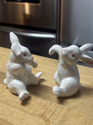 Vintage Bunnies Salt & Pepper Ceramic Hanging|58071