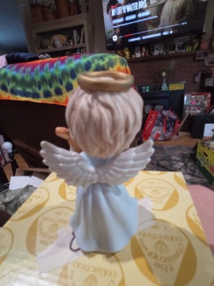 Vintage Ceramic 1986 Lefton Christopher Collection Angel Figurine Playing Banjo