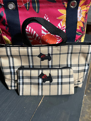 Scottie mini tote and zipper pouch  #SM. RCD