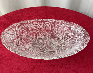 glass oval candy/serving dish RSV