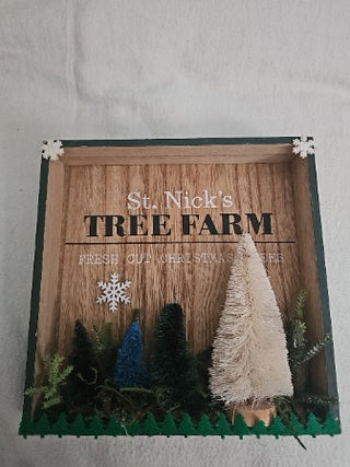 AD. Saint Nick's Tree Farm Wall Sign Enhanced