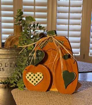 Harvest Blessings 3 Wood Pumpkins RSV|122222