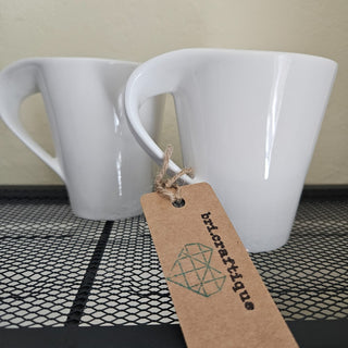 Vintage New Wave White Mug - Set of 2 (BRI) - MTS|133529