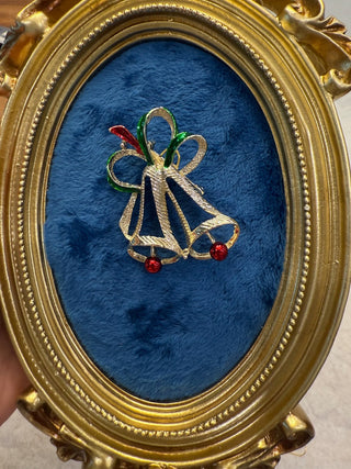 VTS GERRY'S Christmas Bells Goldtone Pin Brooch Christmas Holiday Jewelry|140245