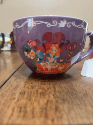 Disney Store LARGE purple Alice in Wonderland Tea Party Mug