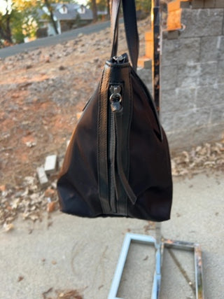 Botkier New York Bond Black Nylon Tote Bag with Vegan Leather Trim