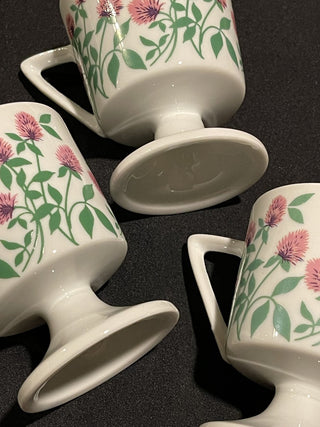 70's Vtg Footed Mug Red Clover, Each--SP MTS