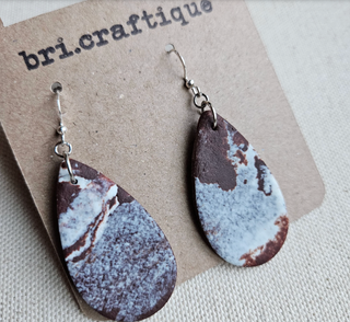 bri.craftique - Cow Print Leather Clay Earrings (BRI) - MTS|114222