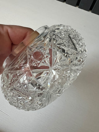 Vintage cut crystal rose bowl RSV