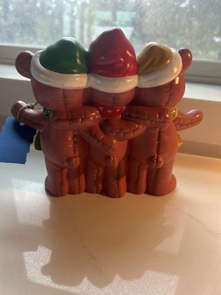 Vintage Ceramic Quilted Teddy Bears, 8"-Rsv|130165