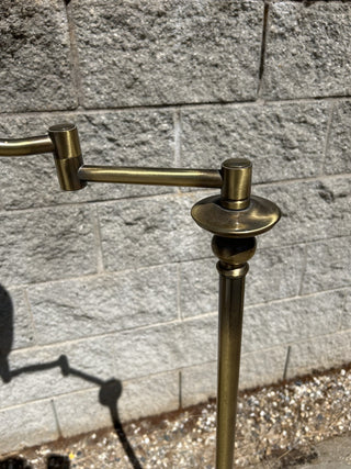 12F VTG Brass Torchiere Swing/Swivel Arm Decorated Base Floor Lamp MTS|80403