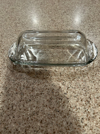 VTG glass butter dish