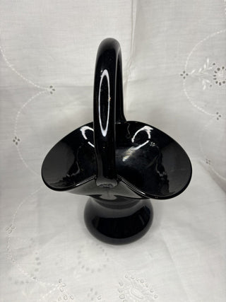 Black Amethyst Glass Basket RSV