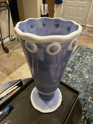 Purple  Vase 8 1/2 Inch Hand Painted RSV