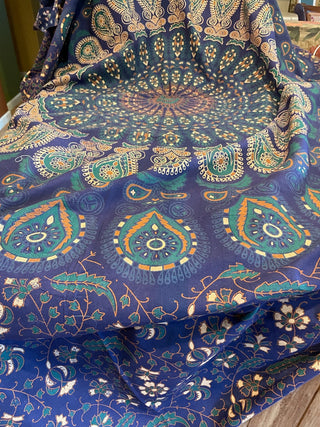 Boho Blue Peacock Table Cloth ~MTS|66130
