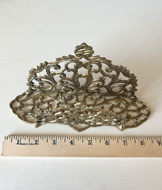 Vintage ornate brass napkin/letter holder RSV|100014