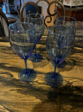 Small Blue Wine Glass. RSV|125040