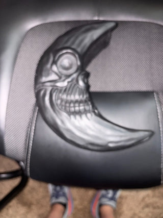 Black Crescent Moon Skull Ceramic Box 8"x7" RCD
