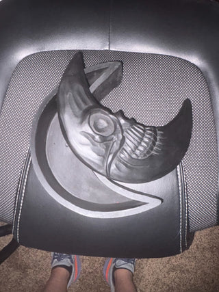 Black Crescent Moon Skull Ceramic Box 8"x7" RCD
