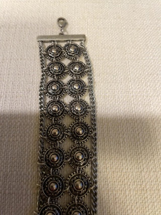 Vintage metal chain Etruscan style bracelet
