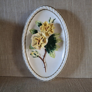 Vtg Ceramic Flower Wall Plaque|66219