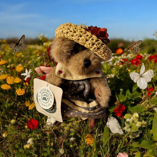 Boyds Bears Caroline Mayflower Plush Woven Hat America Dress USA Stars Stripes  RCD|130853
