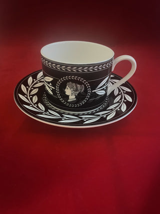 Victoria Beale “Olympia Black” Teacup & Saucer rcd|142755