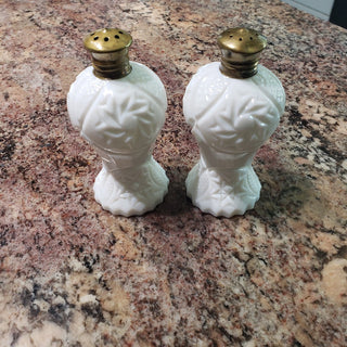 Milk Glass "Pinwheel" Salt & Pepper Shakers|101565