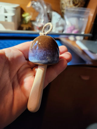 Blue 4-in ceramic mushroom chimes RCD