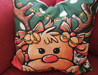Christmas Pillow, Reindeer, w/Zipper, RSV|120958