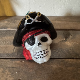 Blown Glass Jolly Roger Pirate Ornament MTS|106713