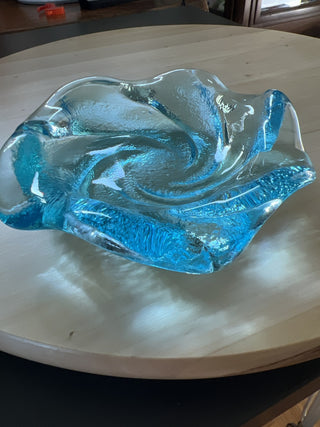 Fenton aqua swirl glass dish  RSV|66319