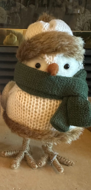 Featherly Friends Collection "Tahoe" fabric bird w/winter outfir 7" RCD|95441