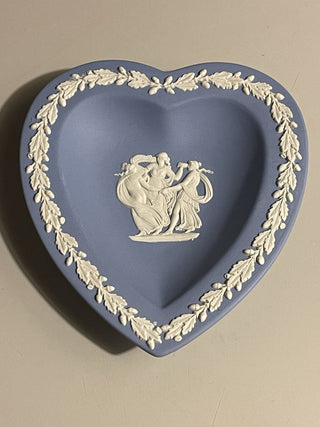 4.5" Vtg Blue Wedgewood Jasperware Heart Dish, Each--SP RCD