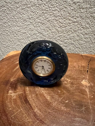 Fenton blue glass floral clock|103300