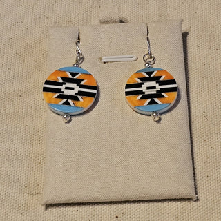 .925 inlaid double sided dangle earrings|89623