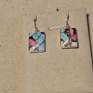 .925 cotton candy turquoise dangle earrings|89606