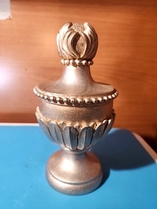 Wood carved six inch finniel display piece
