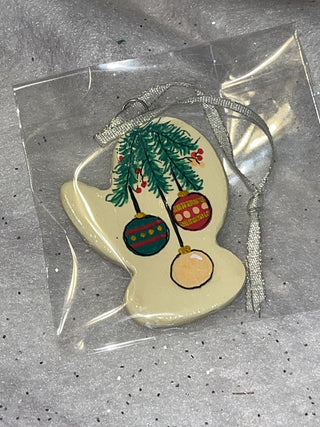 Handcrafted lg Balls Clay Mitten Ornament | Gift Tags RSV|129679